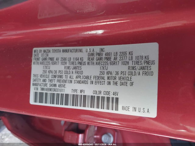 Aukcja sprzedaży 2025 Mazda Cx-50 2.5 S Preferred Package, vin: 7MMVABBM0SN301811, numer aukcji: 45084342
