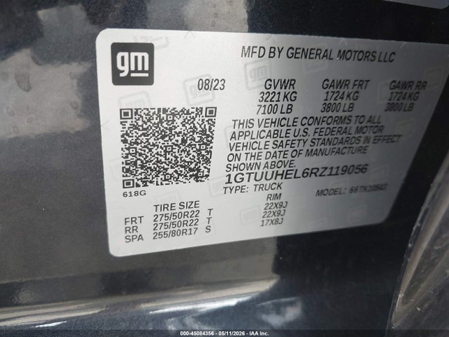 Продажа на аукционе авто 2024 Gmc Sierra 1500 4wd  Short Box Denali Ultimate, vin: 1GTUUHEL6RZ119056, номер лота: 45084356