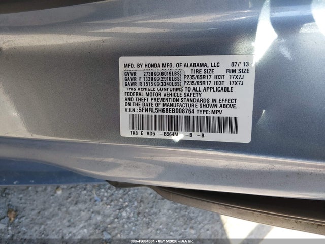 Продаж на аукціоні авто 2014 Honda Odyssey Ex-l, vin: 5FNRL5H68EB008764, номер лоту: 45084361