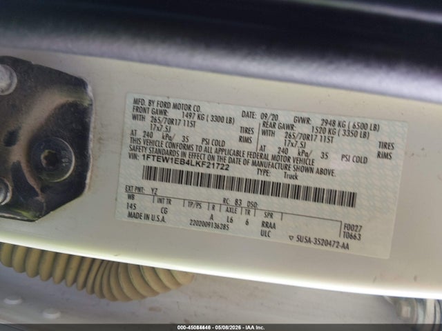 Ford F-150 Xl 2020 1FTEW1EB4LKF21722 Image 9