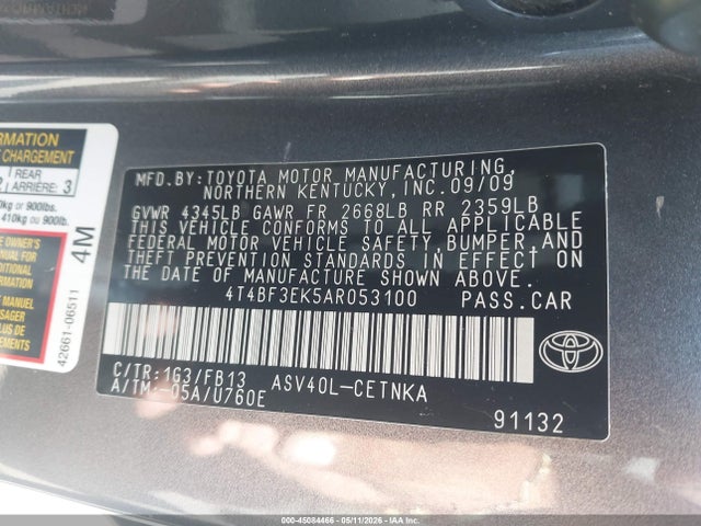 Aukcja sprzedaży 2010 Toyota Camry Le, vin: 4T4BF3EK5AR053100, numer aukcji: 45084466