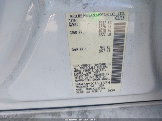 Nissan Altima 2.5 Sv 2016 1N4AL3AP4GC153374 Image 9