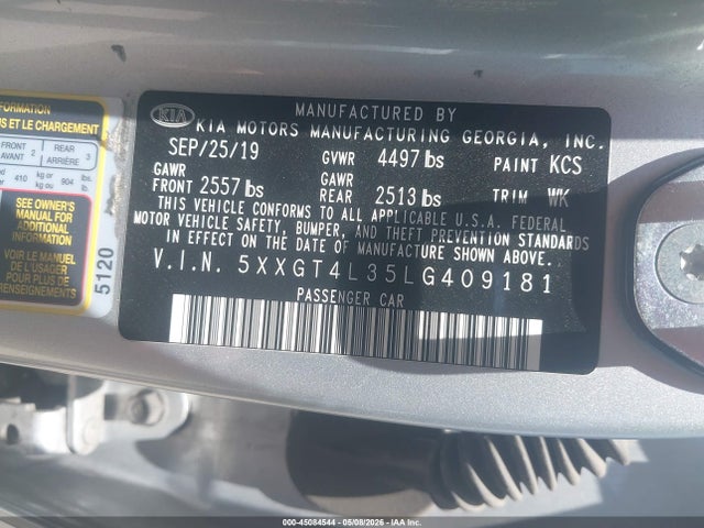 Aukcja sprzedaży 2020 Kia Optima Lx, vin: 5XXGT4L35LG409181, numer aukcji: 45084544