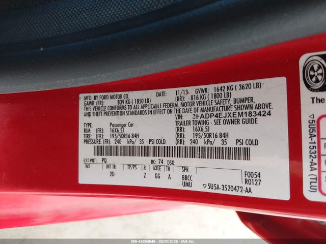 3FADP4EJXEM183424 Ford FIESTA SE