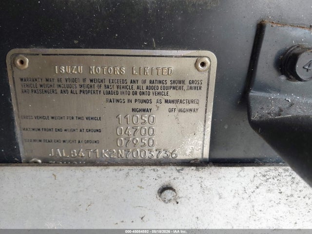 Aukcja sprzedaży 1992 Isuzu Npr Npr-st, vin: JALB4T1K2N7003736, numer aukcji: 45084592