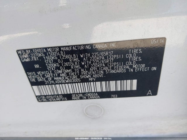 Auction sale of the 2014 Toyota Rav4 Ev, vin: 2T3YL4DV9EW003005, lot number: 45084661