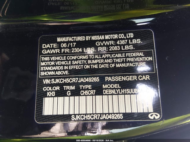 Продажа на аукционе авто 2018 Infiniti Qx30 Premium, vin: SJKCH5CR7JA049265, номер лота: 45084666