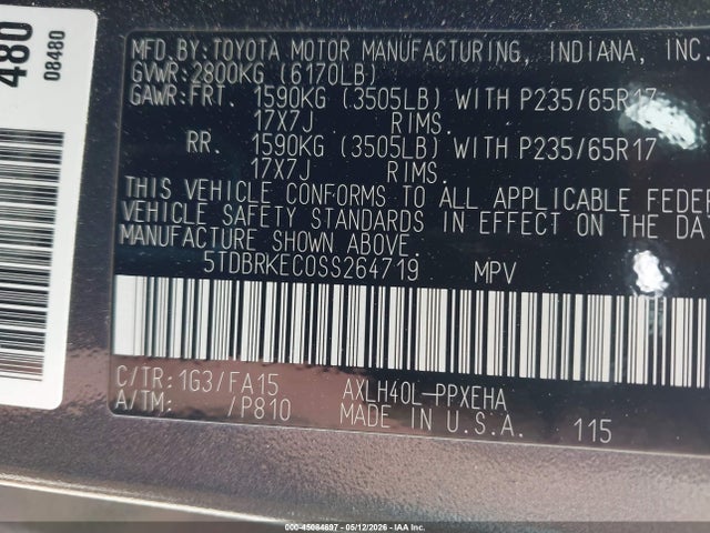 Toyota SIENNA LE 2025 5TDBRKEC0SS264719 Image 9