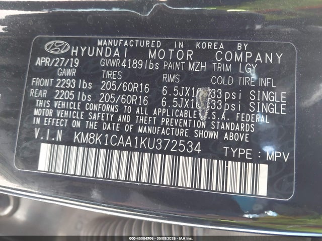 Hyundai Kona Se 2019 KM8K1CAA1KU372534 Image 9