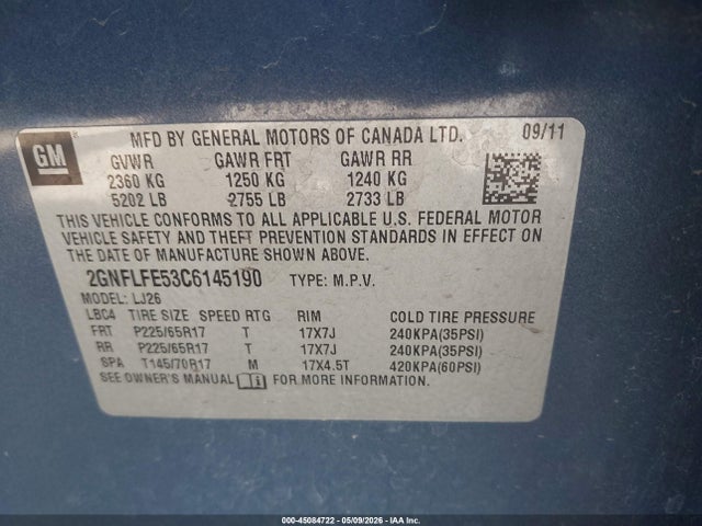 Продажа на аукционе авто 2012 Chevrolet Equinox Ltz, vin: 2GNFLFE53C6145190, номер лота: 45084722