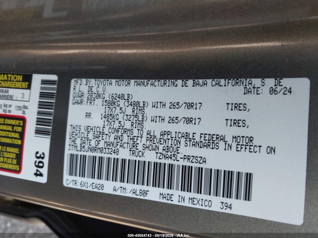 3TMLB5JN0RM033248 Toyota Tacoma Trd Off Road