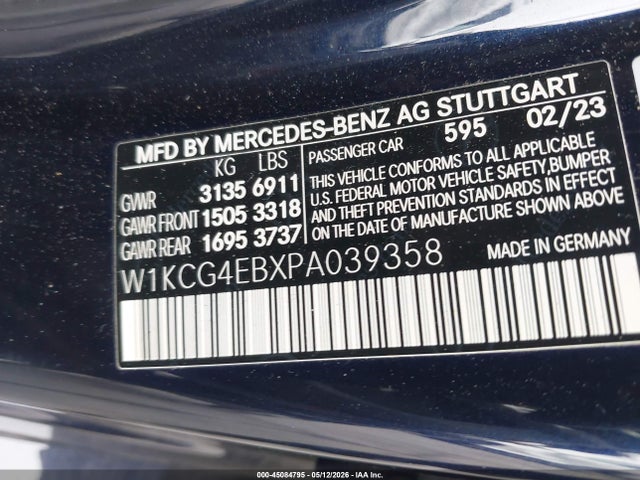 W1KCG4EBXPA039358 Mercedes-Benz Eqs 580 4matic