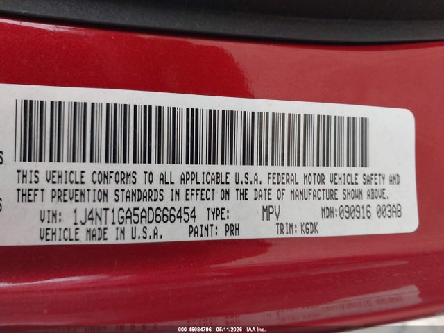 2010 Jeep Patriot Sport მანქანა იყიდება აუქციონზე, vin: 1J4NT1GA5AD666454, აუქციონის ნომერი: 45084796