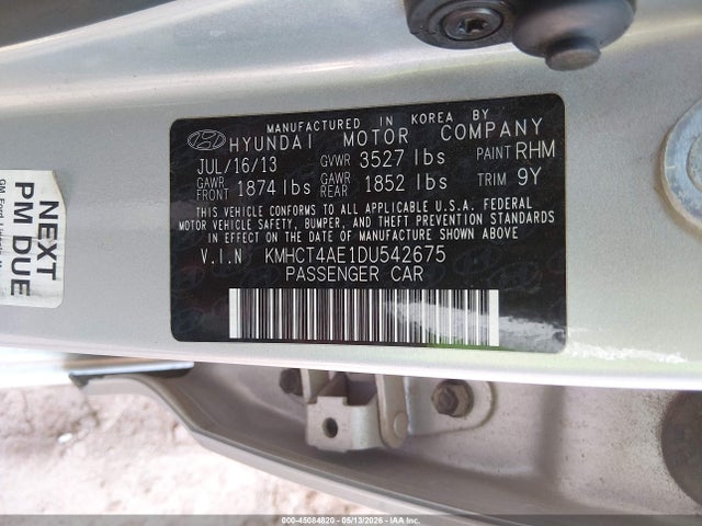 Продажа на аукционе авто 2013 Hyundai Accent Gls, vin: KMHCT4AE1DU542675, номер лота: 45084820