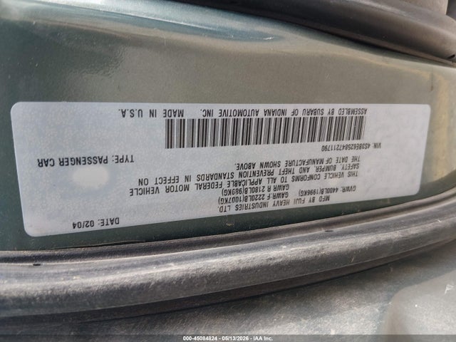 Продаж на аукціоні авто 2004 Subaru Legacy L/l W/35th Anniversary Edition, vin: 4S3BE625847211790, номер лоту: 45084824