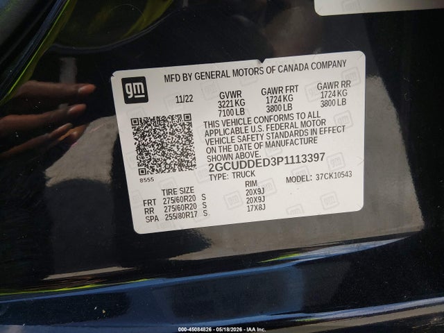 45084826 :رقم المزاد ، 2GCUDDED3P1113397 vin ، 2023 Chevrolet Silverado 1500 4wd  Standard Bed Lt مزاد بيع