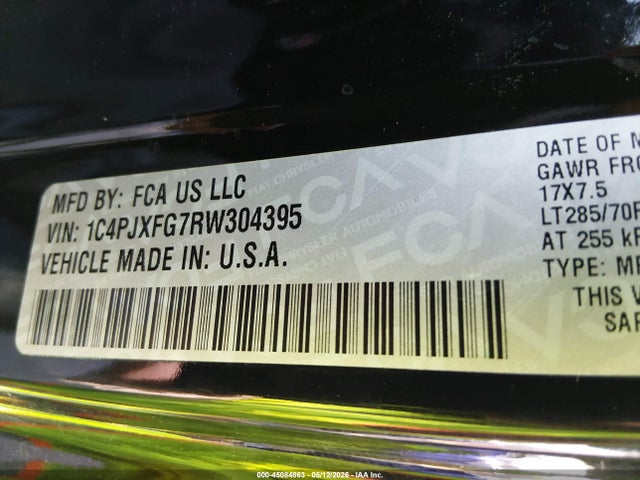 45084863 :رقم المزاد ، 1C4PJXFG7RW304395 vin ، 2024 Jeep Wrangler 4-door Rubicon 4x4 مزاد بيع