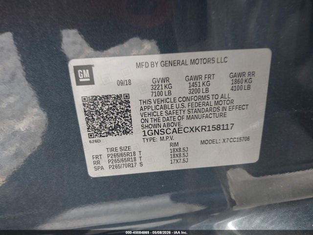 1GNSCAECXKR158117 Chevrolet Tahoe Ls
