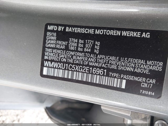Auction sale of the 2016 Mini Hardtop Cooper, vin: WMWXU1C5XG2E16961, lot number: 45084871