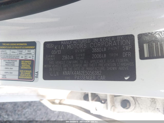 Aukcja sprzedaży 2014 Kia Forte Lx, vin: KNAFK4A62E5056382, numer aukcji: 45084870
