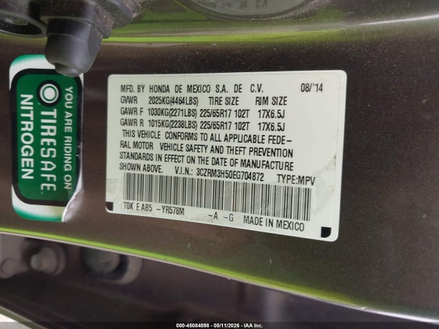 Aukcja sprzedaży 2014 Honda Cr-v Ex, vin: 3CZRM3H50EG704872, numer aukcji: 45084898