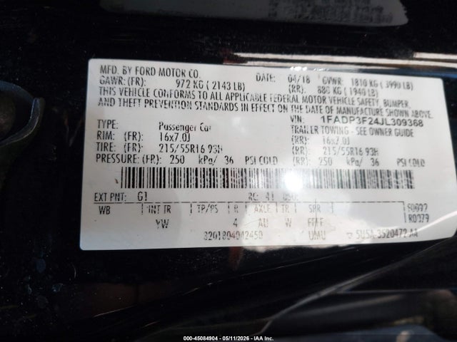 Продаж на аукціоні авто 2018 Ford Focus Se, vin: 1FADP3F24JL309368, номер лоту: 45084904
