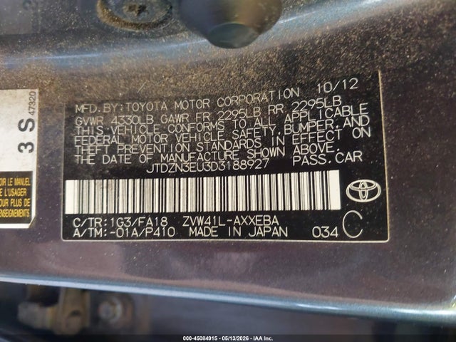 Продаж на аукціоні авто 2013 Toyota Prius V Two, vin: JTDZN3EU3D3188927, номер лоту: 45084915