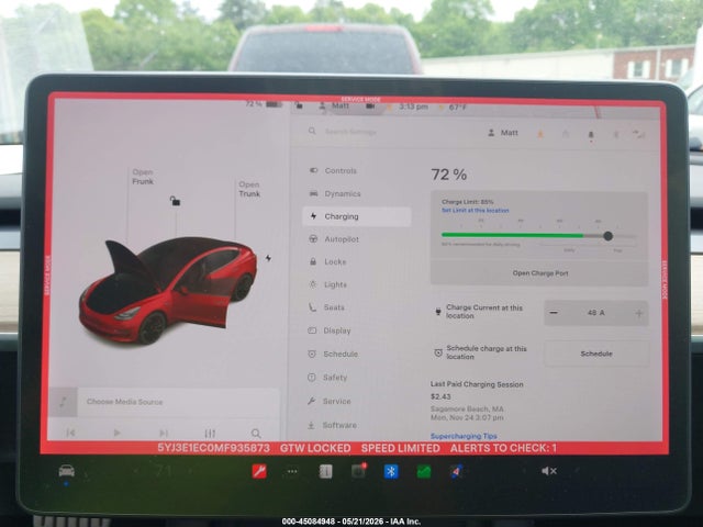 45084948 :رقم المزاد ، 5YJ3E1EC0MF935873 vin ، 2021 Tesla Model 3 Performance Dual Motor All-wheel Drive مزاد بيع