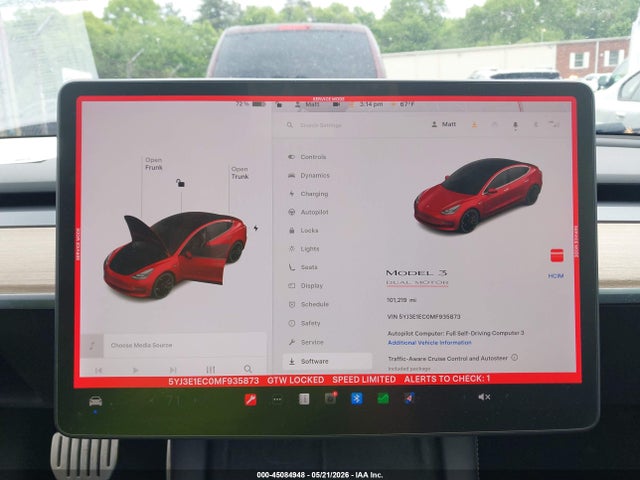 45084948 :رقم المزاد ، 5YJ3E1EC0MF935873 vin ، 2021 Tesla Model 3 Performance Dual Motor All-wheel Drive مزاد بيع