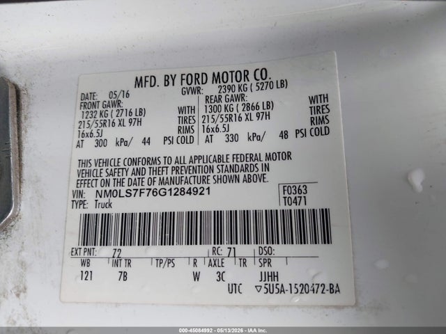 NM0LS7F76G1284921 Ford Transit Connect Xlt