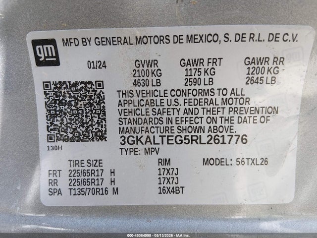 Aukcja sprzedaży 2024 Gmc Terrain Awd Sle, vin: 3GKALTEG5RL261776, numer aukcji: 45084998