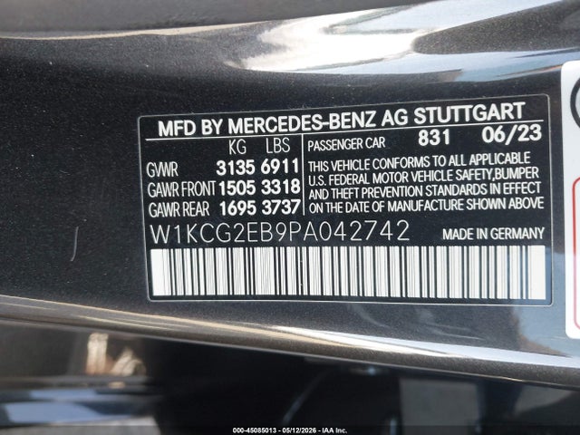 W1KCG2EB9PA042742 Mercedes-Benz Eqs 450 4matic