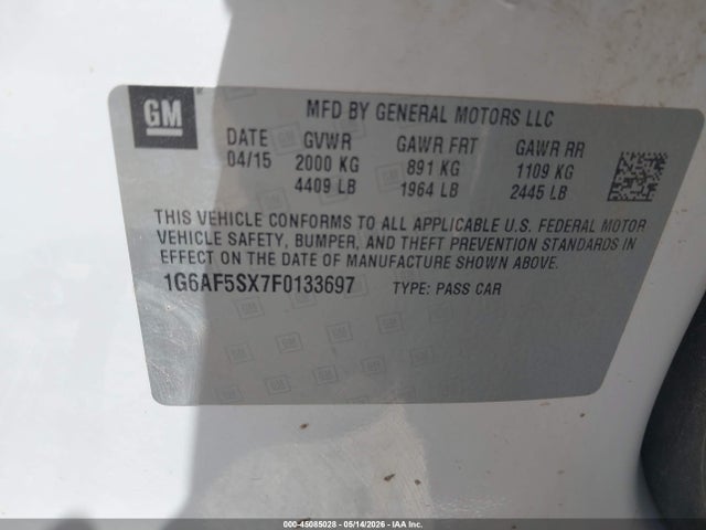 Aukcja sprzedaży 2015 Cadillac Ats Premium, vin: 1G6AF5SX7F0133697, numer aukcji: 45085028
