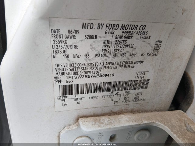 Aukcja sprzedaży 2010 Ford F-250 Cabela's/king Ranch/lariat/xl/xlt, vin: 1FTSW2B57AEA09410, numer aukcji: 45085036