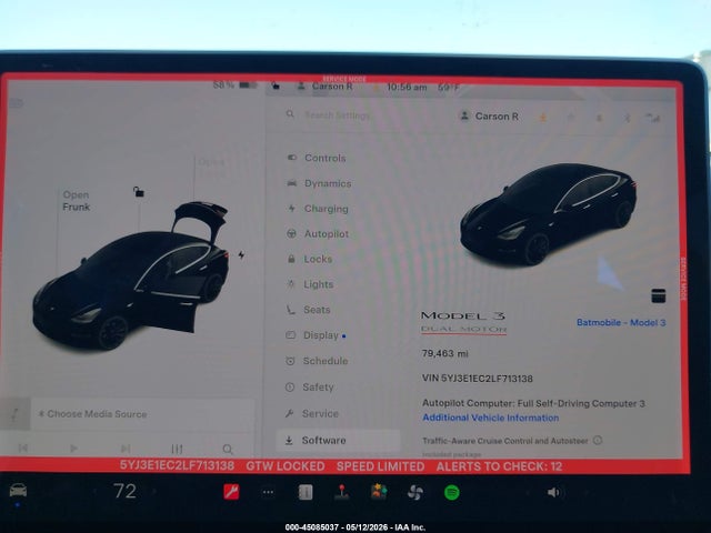Aukcja sprzedaży 2020 Tesla Model 3 Performance Dual Motor All-wheel Drive, vin: 5YJ3E1EC2LF713138, numer aukcji: 45085037