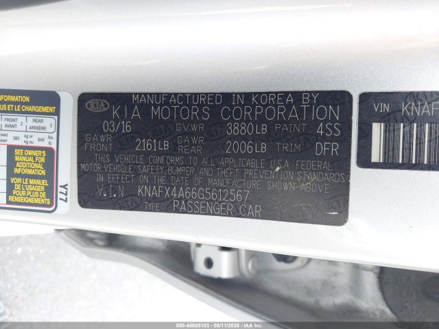 Продаж на аукціоні авто 2016 Kia Forte Lx, vin: KNAFX4A66G5612567, номер лоту: 45085103