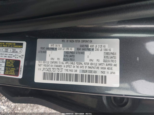 Продаж на аукціоні авто 2014 Mazda Mazda5 Grand Touring, vin: JM1CW2DL7E0175137, номер лоту: 45085123
