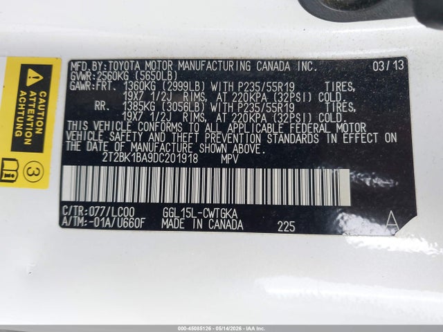 Продажа на аукционе авто 2013 Lexus Rx 350, vin: 2T2BK1BA9DC201918, номер лота: 45085126