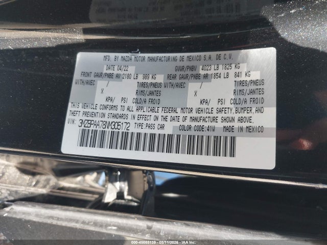 3MZBPAA78NM305172 Mazda MAZDA3