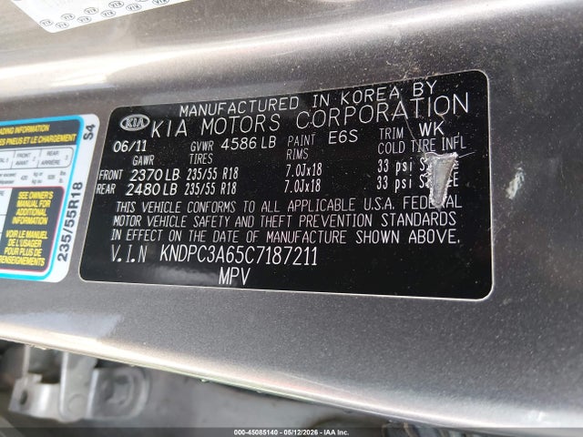Aukcja sprzedaży 2012 Kia Sportage Sx, vin: KNDPC3A65C7187211, numer aukcji: 45085140