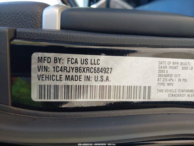 1C4RJYB6XRC684927 Jeep Grand Cherokee 4xe