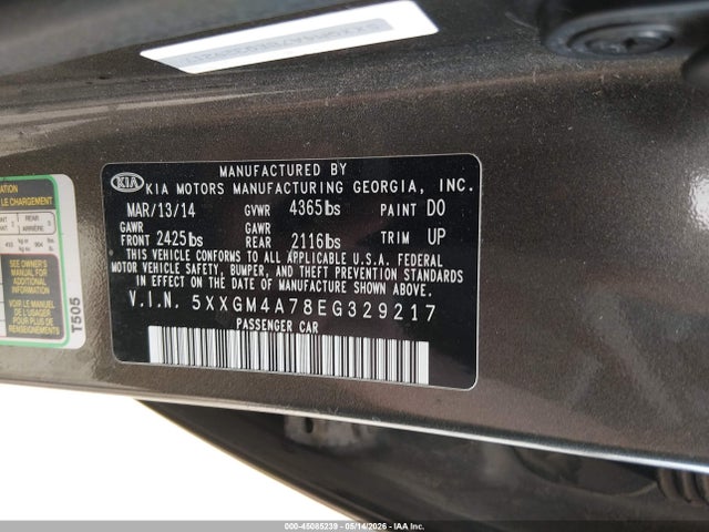 5XXGM4A78EG329217 KIA Optima Lx