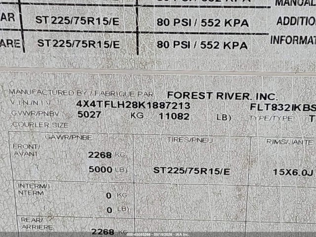 Forest River Other 2019 4X4TFLH28K1887213 Image 9