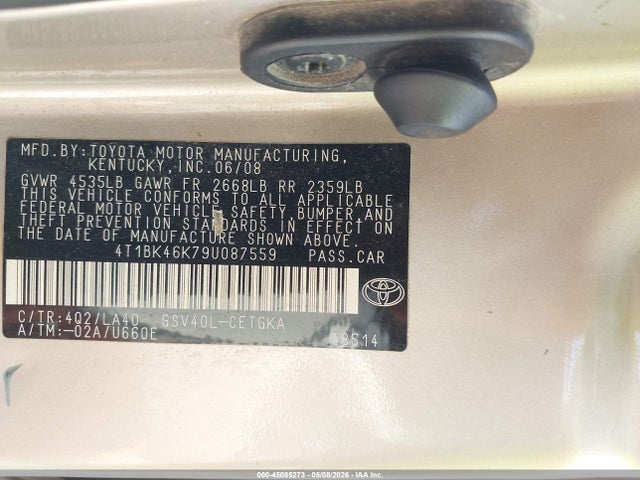 Продажа на аукционе авто 2009 Toyota Camry Xle V6, vin: 4T1BK46K79U087559, номер лота: 45085273