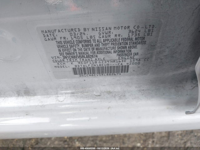 3N1CN8EV5RL882674 Nissan Versa 1.6 Sv
