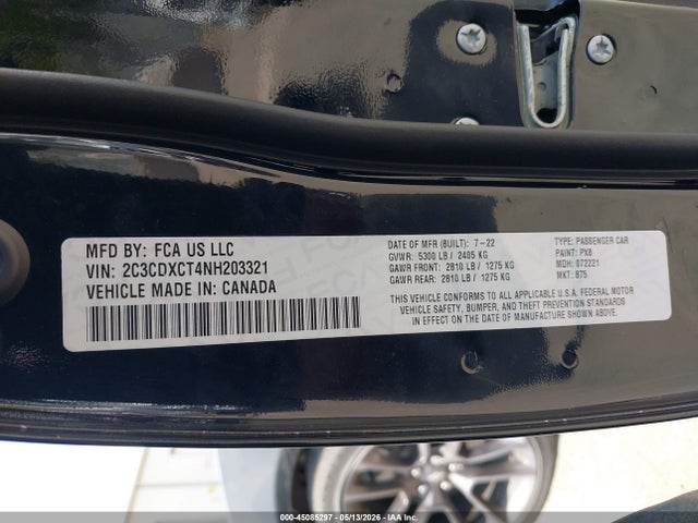 Продаж на аукціоні авто 2022 Dodge Charger R/t, vin: 2C3CDXCT4NH203321, номер лоту: 45085297