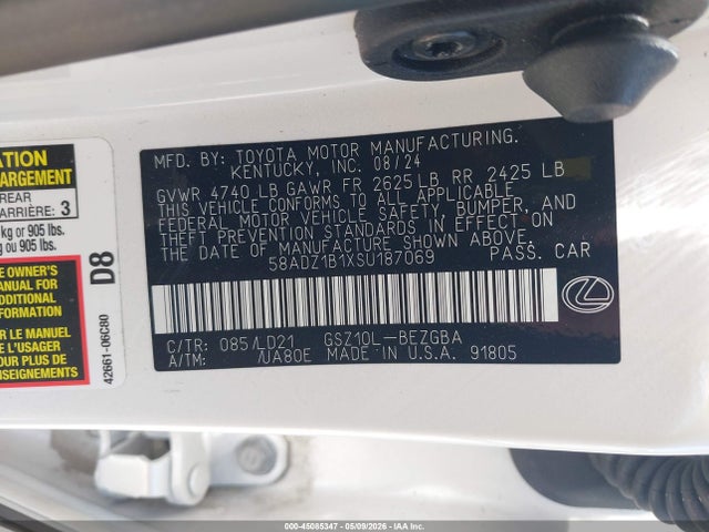 Lexus ES 350 2025 58ADZ1B1XSU187069 Image 9