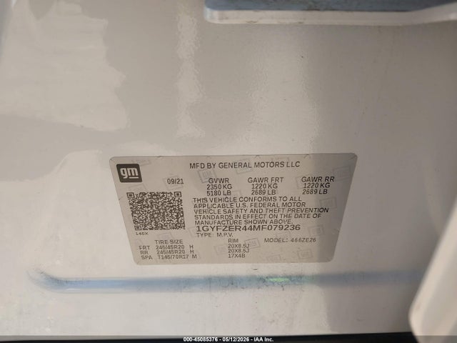 Продажа на аукционе авто 2021 Cadillac Xt4 Fwd Sport, vin: 1GYFZER44MF079236, номер лота: 45085376