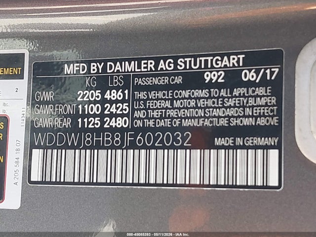 WDDWJ8HB8JF602032 Mercedes-Benz Amg C 63 S