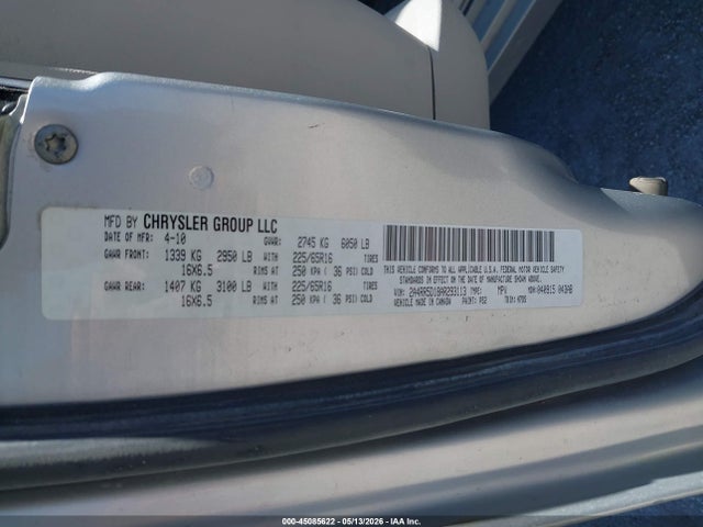 Aukcja sprzedaży 2010 Chrysler Town & Country Touring, vin: 2A4RR5D18AR293113, numer aukcji: 45085622